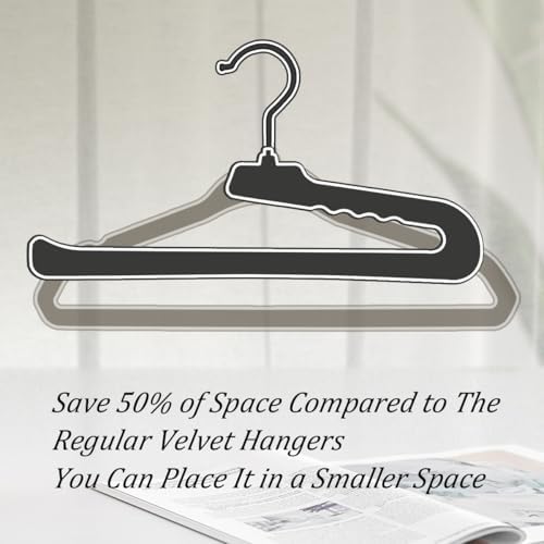 Velvet Pant Hangers Open End,8 Pack Non Slip Black Felt Trouser Hangers